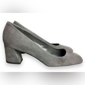 Stuart Weitzman Marymid Gray Suede Pumps work professional classic